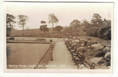 Echt Foto Postkarte Bowling Greens Longley Park Sheffield von F A Kenyon