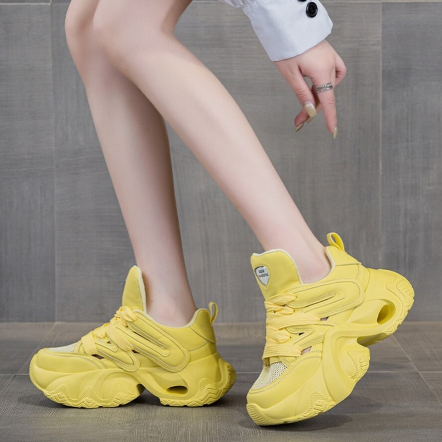 SAOLA Suola spessa moda sneaker donna pelle plateau piatto stivaletti scarpa comoda