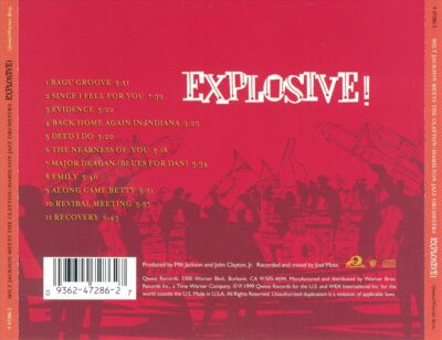 CLAYTON-HAMILTON JAZZ ORCHESTRA/MILT JACKSON - EXPLOSIVE! NEW CD