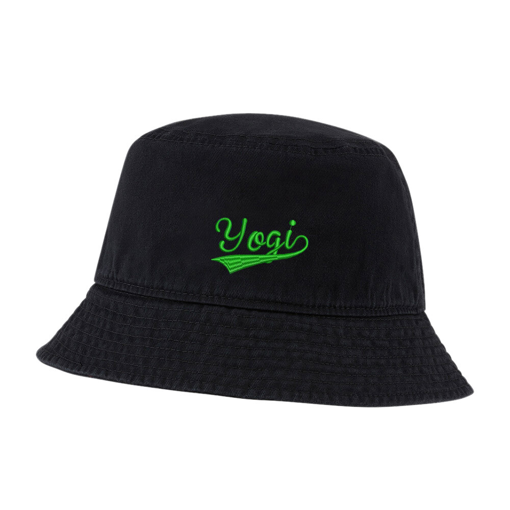 Yogi Embroidered Washed Cotton Unisex Bucket Hat for Men and Women
