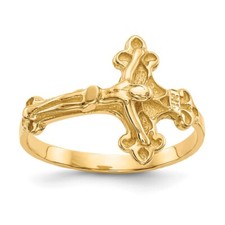 14K Yellow Gold Crucifix Ring