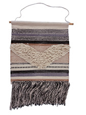 Boho Tapestry Woven Neutral Textured Decor Art Wall Hanging 35 L x 23W