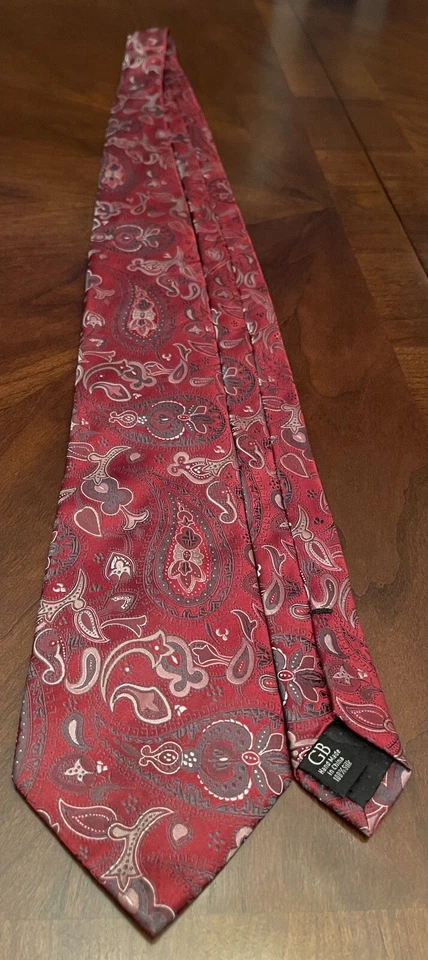 Corbata de cuello Geoffrey Beene roja hecha a mano 100 % seda para hombre hecha en China Foto 3 de 4