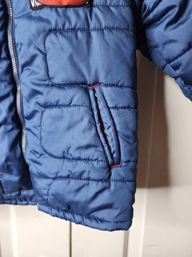 Vintage DISNEY STORE Cars Lightning McQueen Blue Puffer Rd Fleece Jacket Boys 5T - Picture 4 of 12