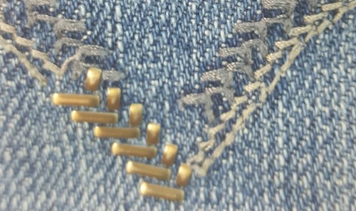 Levis Jeans Sz 12S Boot Cut 515 Stretch Denim Embroidered Embelished Pockets - Picture 11 of 12