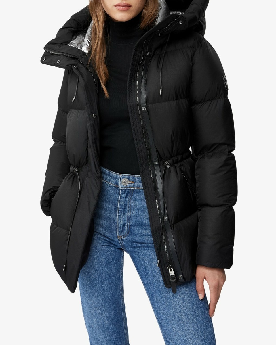 Mackage u0026#039;Freyau0026#039; Foil Shield Womens Down Puffer Jacket Size Small  S in Black | eBay
