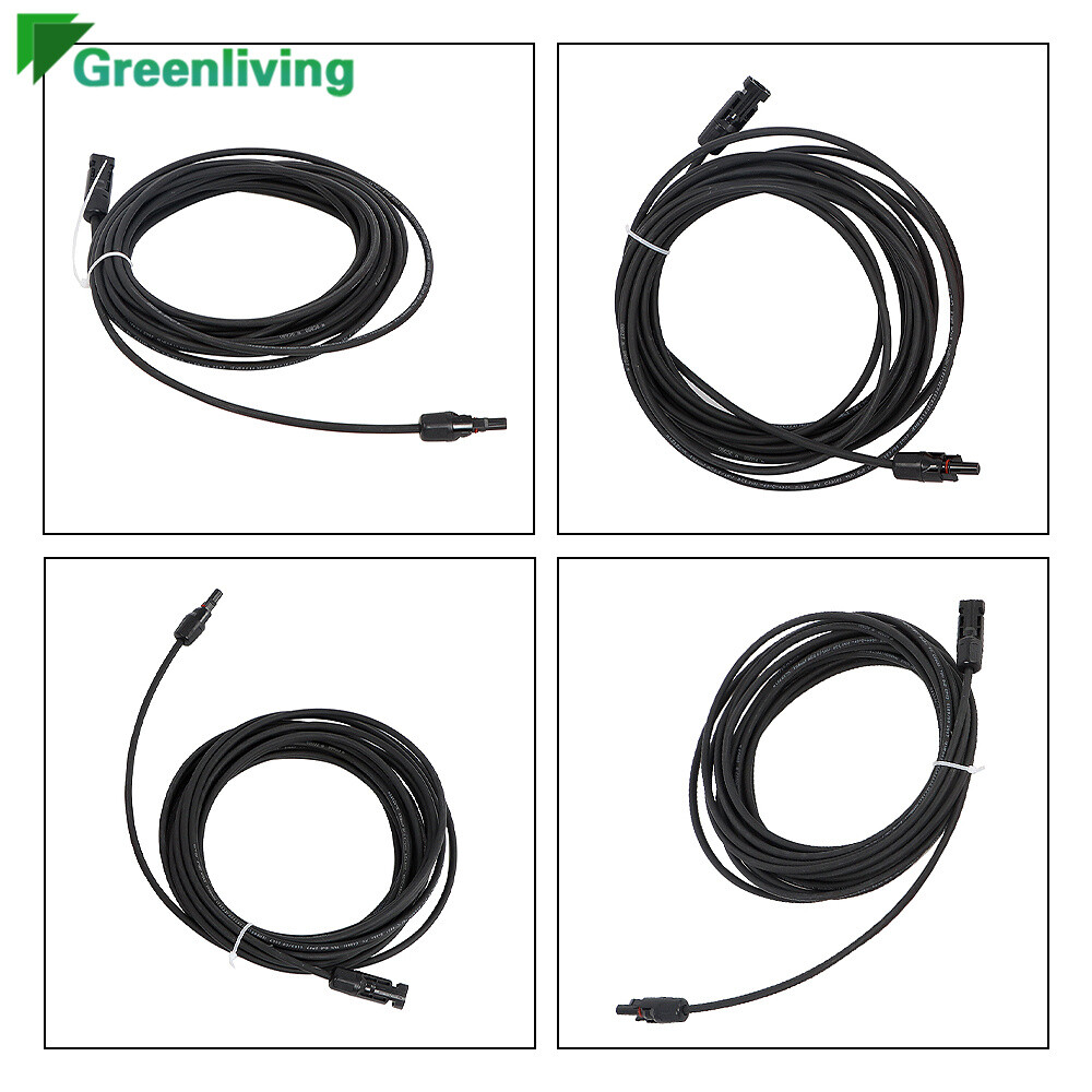 New 4/6mm² 2/5/10/20M Black+Red Solar Panel Extension Cable Wire+M4