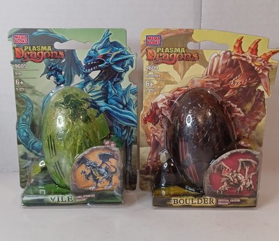 2 2005 Mega Bloks Plasma Dragons 9605 Vile Wind Sprinter &amp; 9609 Boulder (A8)
