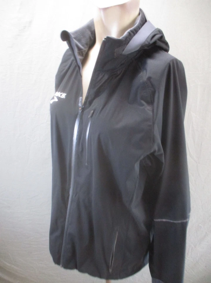 Brooks Size M Mens Black Full Zip Stand Collar Pocket Windproof Rain Jacket 917 - Image 3 of 4