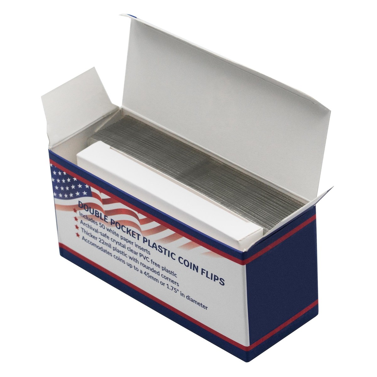 Frame A Coin 1.5 X 1.5 Vinyl Flips Holders Sleeves 100 Pack With Inserts – Free US Shipping