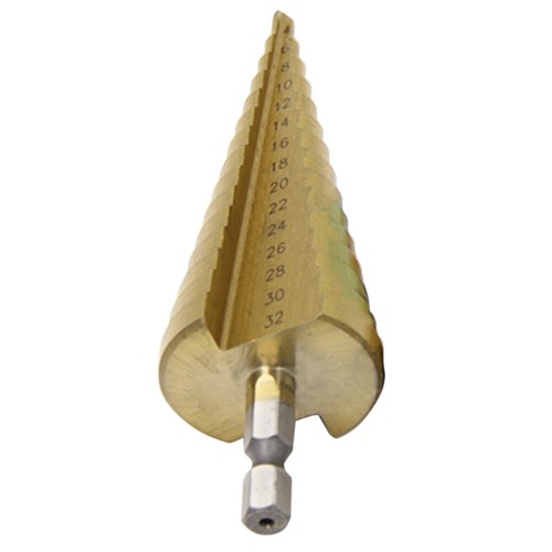 4-32mm HSS Titanium Hex Shank Step Cone Drill Bit Hole Saw Cutter Tool New - Picture 2 of 2