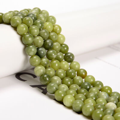 K-KED Natural 8/10/12mm Green Jade Round Gemstone Beads Pendant Necklace 18" AAA-8 Mm-16 In