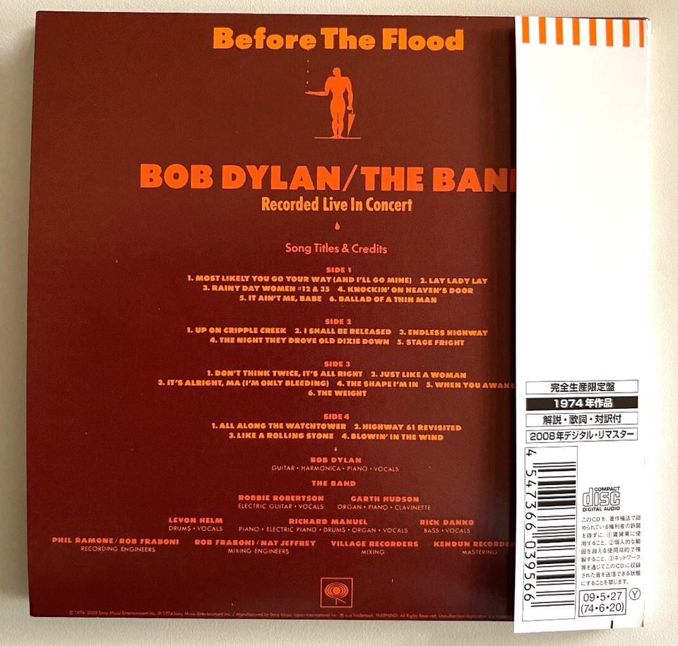 BOB DYLAN / THE BAND / Before The Flood 2CD LIVE CD MINI LP CD w/Obi From Japan Foto 4 de 4