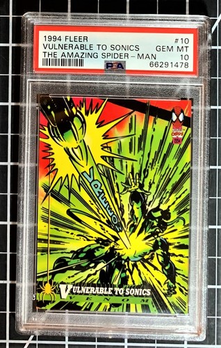 1994 Fleer Amazing Spider-Man - #10 Venom - Vulnerable to Sonics PSA 10 GEM MINT - Picture 3 of 4