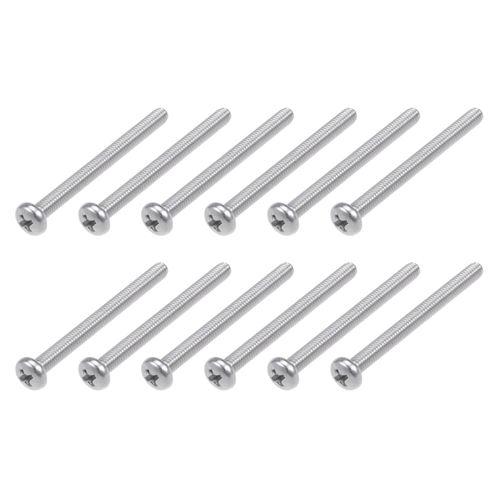 Machine Screws (M4x45mm) 60Pcs, Phillips Cross Pan Bolts 304 Stainless Steel