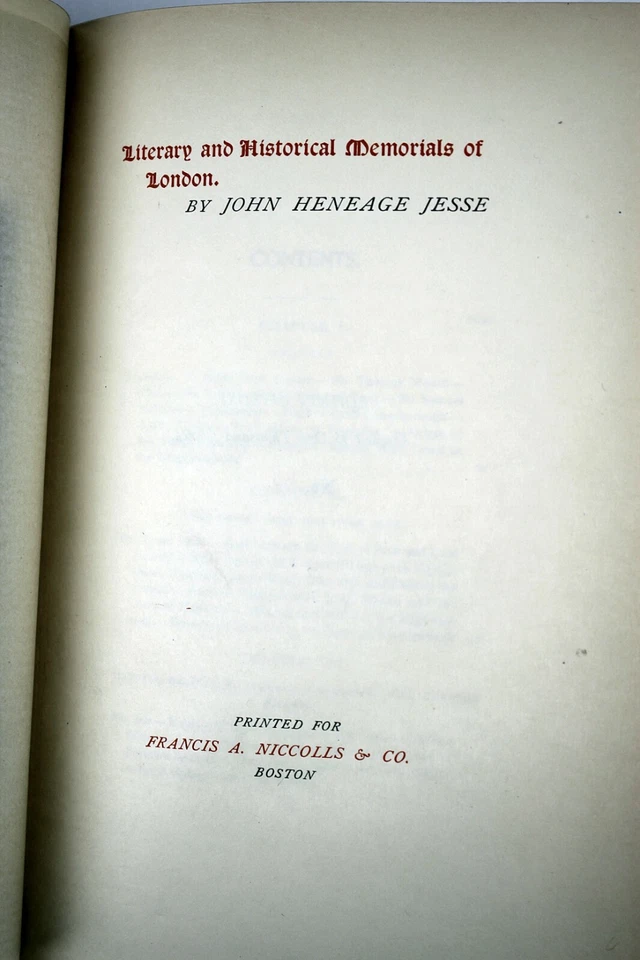 Limited Ed John H Jesse LITERARY HISTORICAL MEMORIALS w/Original Etchings 2 Vols - Image 4 of 4