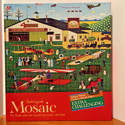 Four Aces Flying School MOSAIC Puzzle 1981 by Charles Wysocki MB New SEALED