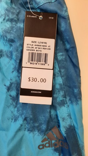 ADIDAS Aeroready Youth Boys Athletic Shorts, Sky Blue, Choose Size, NEW!! - Picture 5 of 5