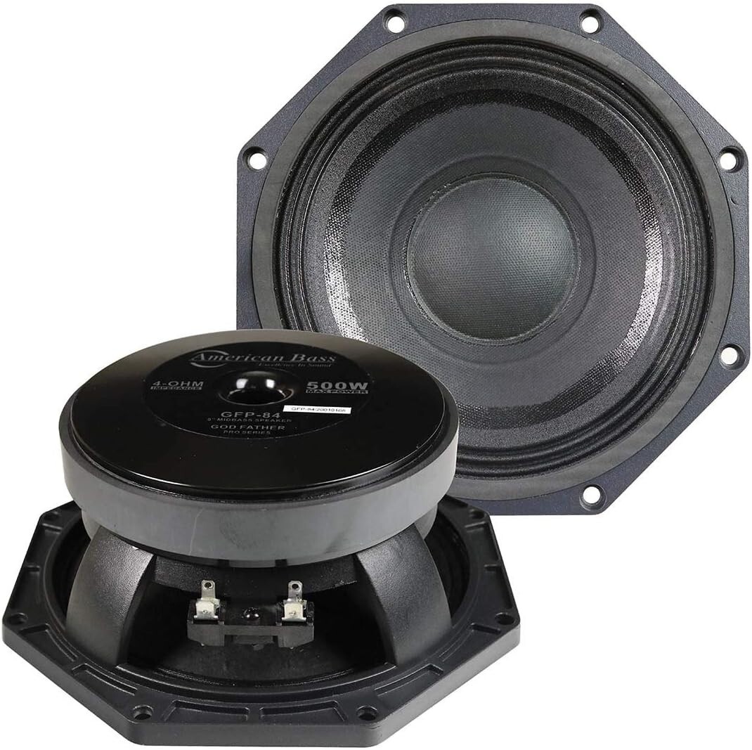 .AVD. American Bass Godfather 8 inches Midrange Car Speaker, 500 Watt Maximum...