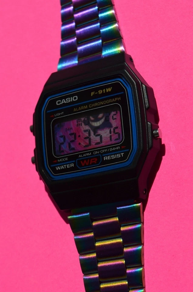 Custom "Gengar" 👻 Unique F-91W Casio Mod - Bild 2 von 4