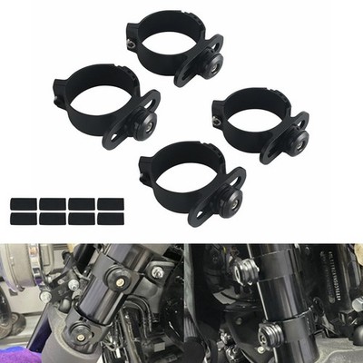 4Pcs Motorcycle Adjustable Fairing Fork Clamps Mount Fit for 53-58mm Forks Black
