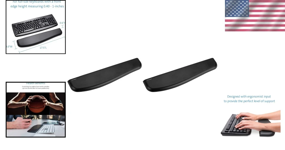 Gel Cushioned Keyboard Wrist Pads - 2 Pack - Image 2 of 4