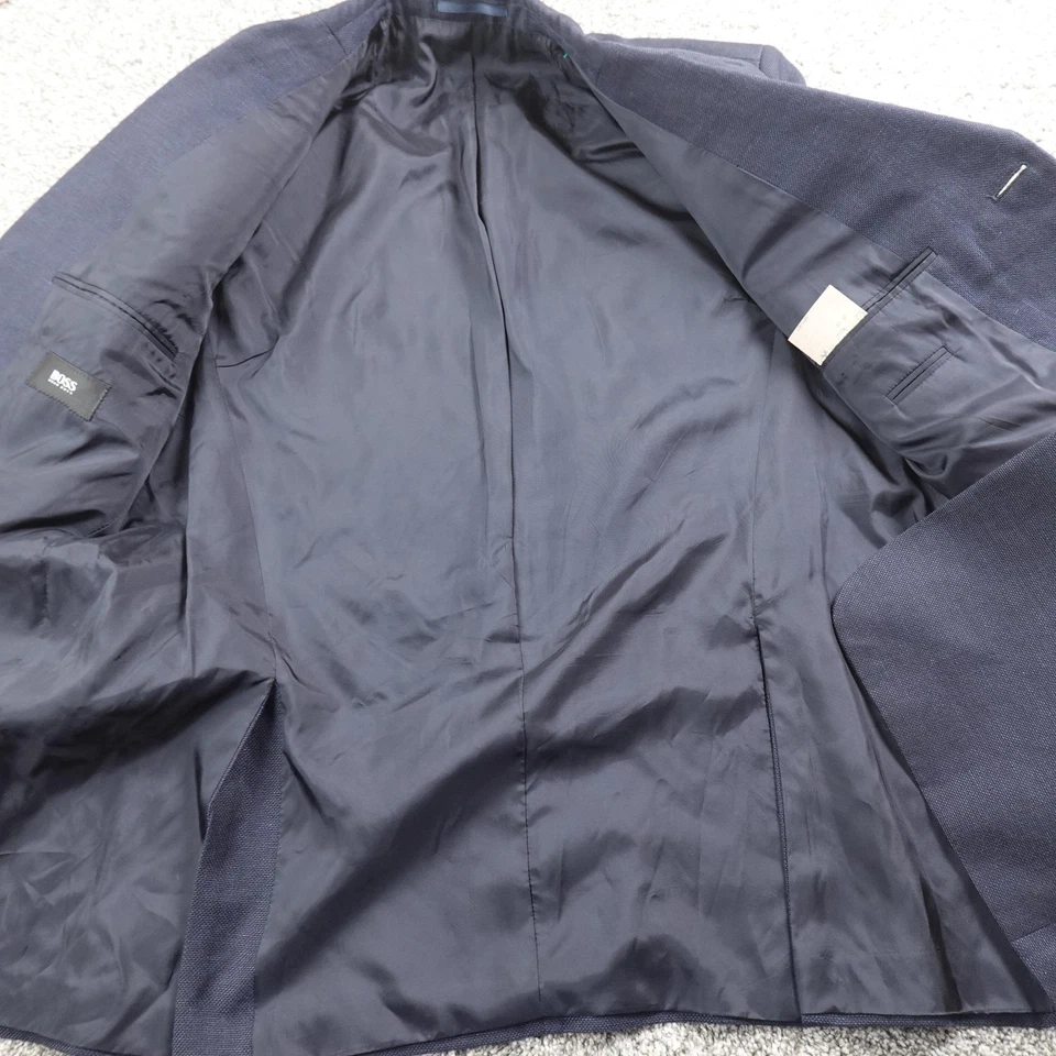 Hugo Boss Blazer Mens 42R 52 Blue Vinci Wool Linen Blend Sport Coat Suit Jacket - Image 4 of 4