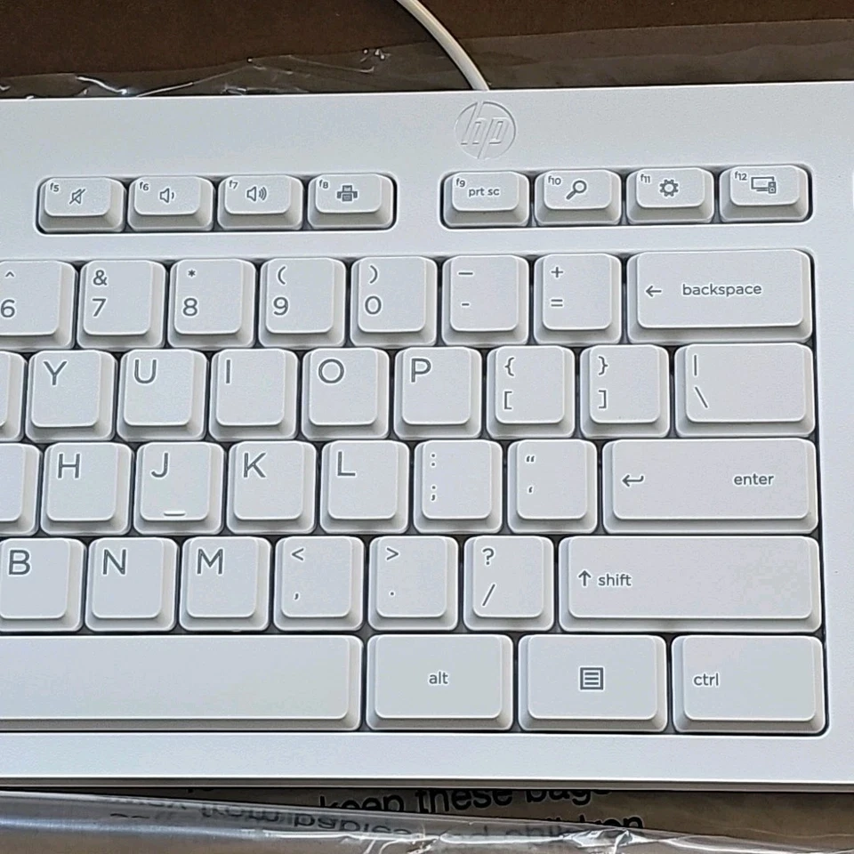 HP Keyboard 125 Qwerty White Wired USB For PC Computer Laptop - Image 4 of 4