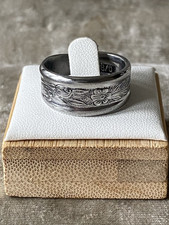 Floral Design Spoon Ring size UK Q 1/2