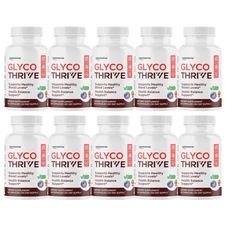 Glyco Thrive Healthy Blood Levels Support - All Natural Supplement - 10 Bottles