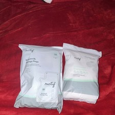 Motif Medical Breastmilk Bags 100ct  Nursing Pads 60ct White Gray
