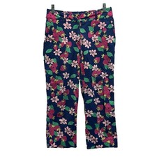 Lilly Pulitzer Vintage Navy Floral Strawberry Capri Crop Pants Size 6