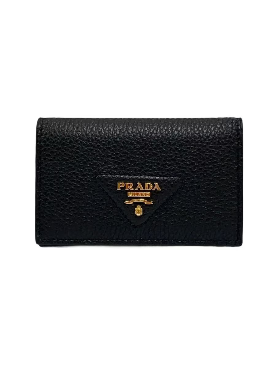 PRADA Saffiano Leather Card Case, Black, Women's, 1MC110