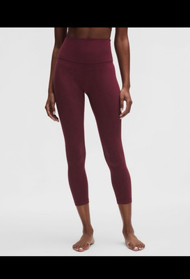 lululemon Align High-Rise Cropped Yoga Leggings Burgundy Solid Size 2