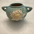 Roseville Pottery ~  "WATER LILY" Blue/Green  ~ Double Handled Vase