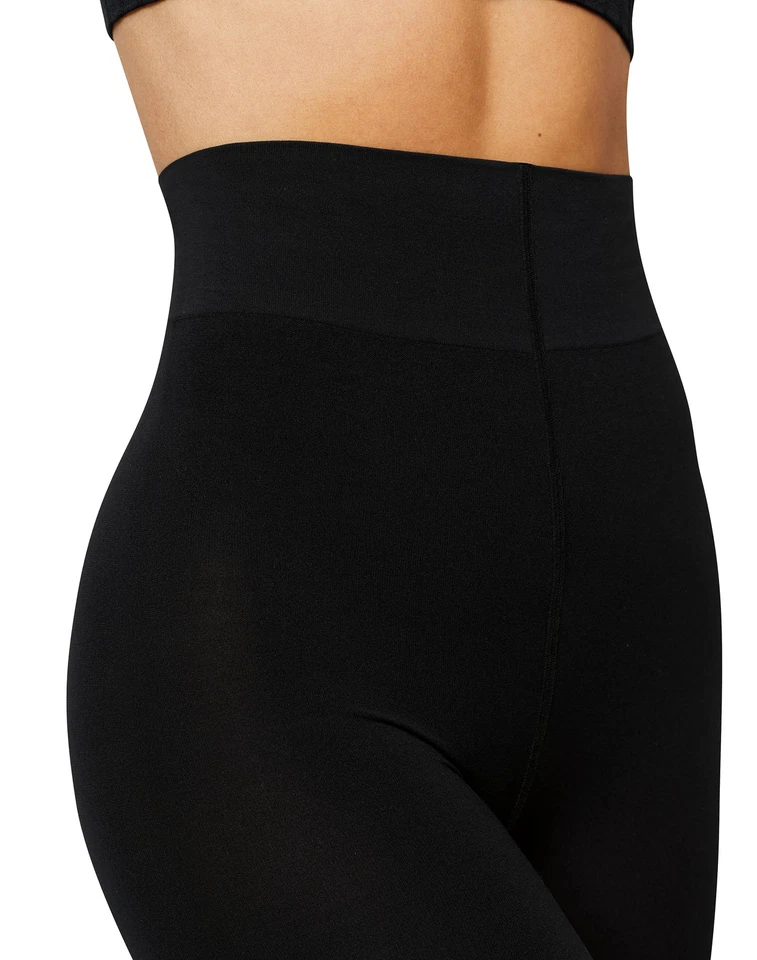 Hanes Women's Blackout Tights EcoSmart Wide Waistband Repreve Nylon Black S-2X - Image 4 of 4