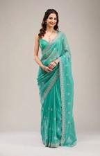 Saree Party Indian Wear Sari Designer Bollywood Blouse Wedding Ethnic Pakistani