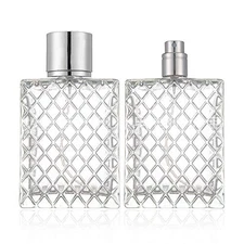 2PCS 100ml Refillable Glass Perfume Atomizer, Fine Mist Spray Bottles for Travel