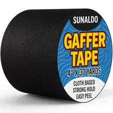 Gaffers Tape 4 Inch x 30 Yards - Residue-Free, Non-Reflective, Weather Resistant