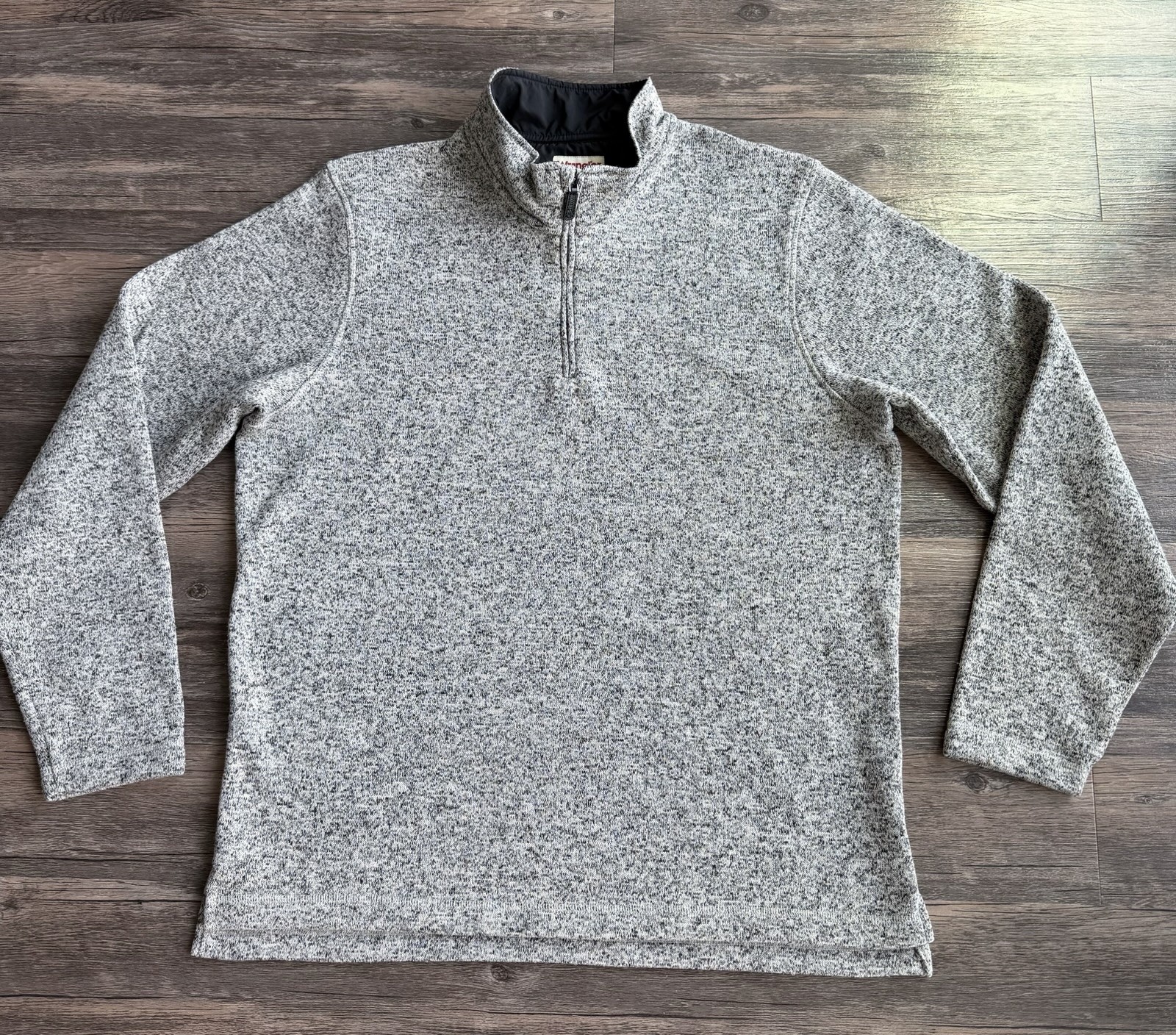 Wrangler Quarter Zip Fleece Lined Sweater Men L Gray Pullover Casual Soft Warm thumbnail 2