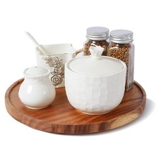 10-inch Acacia Wood Lazy Susan Organizers,Lazy Susan Turntable for Cabinet