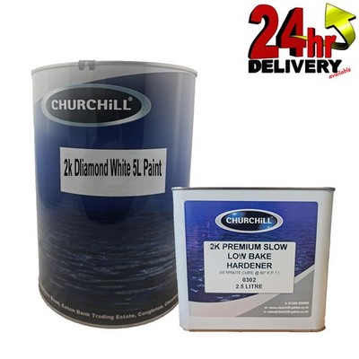 Churchill 2k Diamond White 5 Liter Lack und 2,5L langsamer Härter Standard