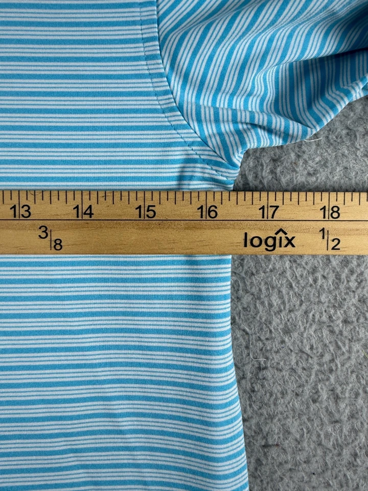 Peter Millar Summer Comfort Boys Medium 9-10 Blue Stripe Youth Stretch - Image 2 of 4