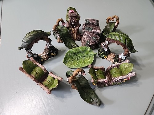 Fairy Garden Miniatures Dollhouse Accessories Forest Fancies Lot Of 10