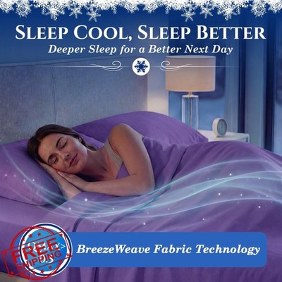SLEEPHORIA King Cooling Fitted Sheet Regal Purple Cloud Soft 16in Deep Pocket