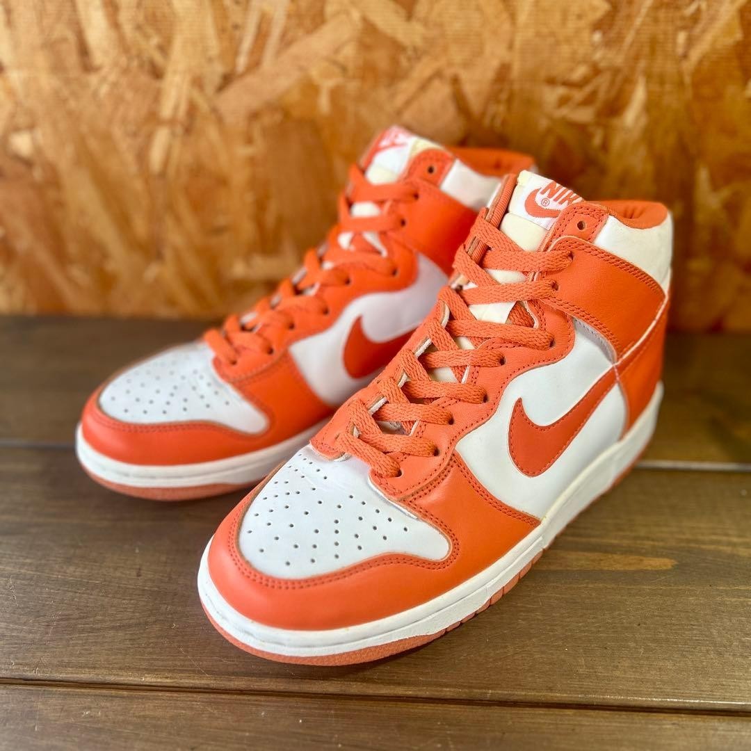 VINTAGE 1999 Nike Dunk High LE Syracuse White Orange US 8 26cm 630335-811 RARE image 3