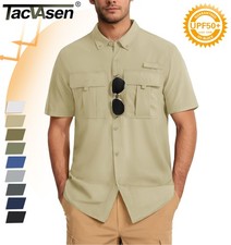 Mens UPF 50 Fishing Shirts UV Sun Protection Cooling Quick Dry Short Sleeve Top