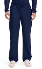 Cherokee Scrubs for Men Navy Tapered Leg Mens Cargo Scrub Pants-5 Pockets,Drawst