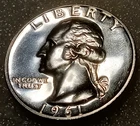 🟅 1961 BU PROOF 90% Silver Wash. Quarter 25¢ 65-Year-Old Coin