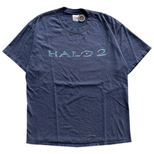 Vintage 2004 Halo 2 Logo Tee Size Large Navy Blue Halo 3 Halo ODST Bungie